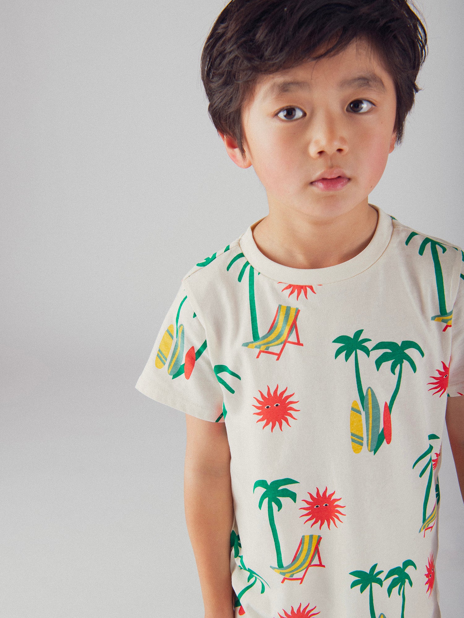 Pijama Corto Impreso "Playa Tropical" para Niño