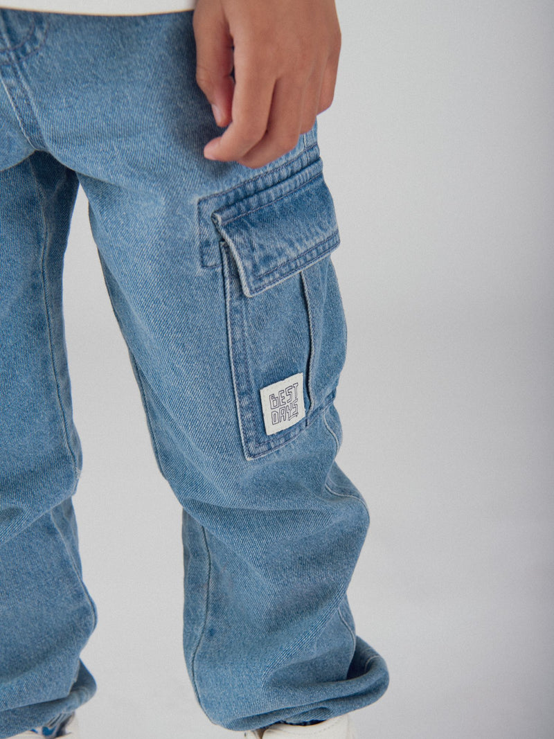 Pantalones cargo de denim para niños