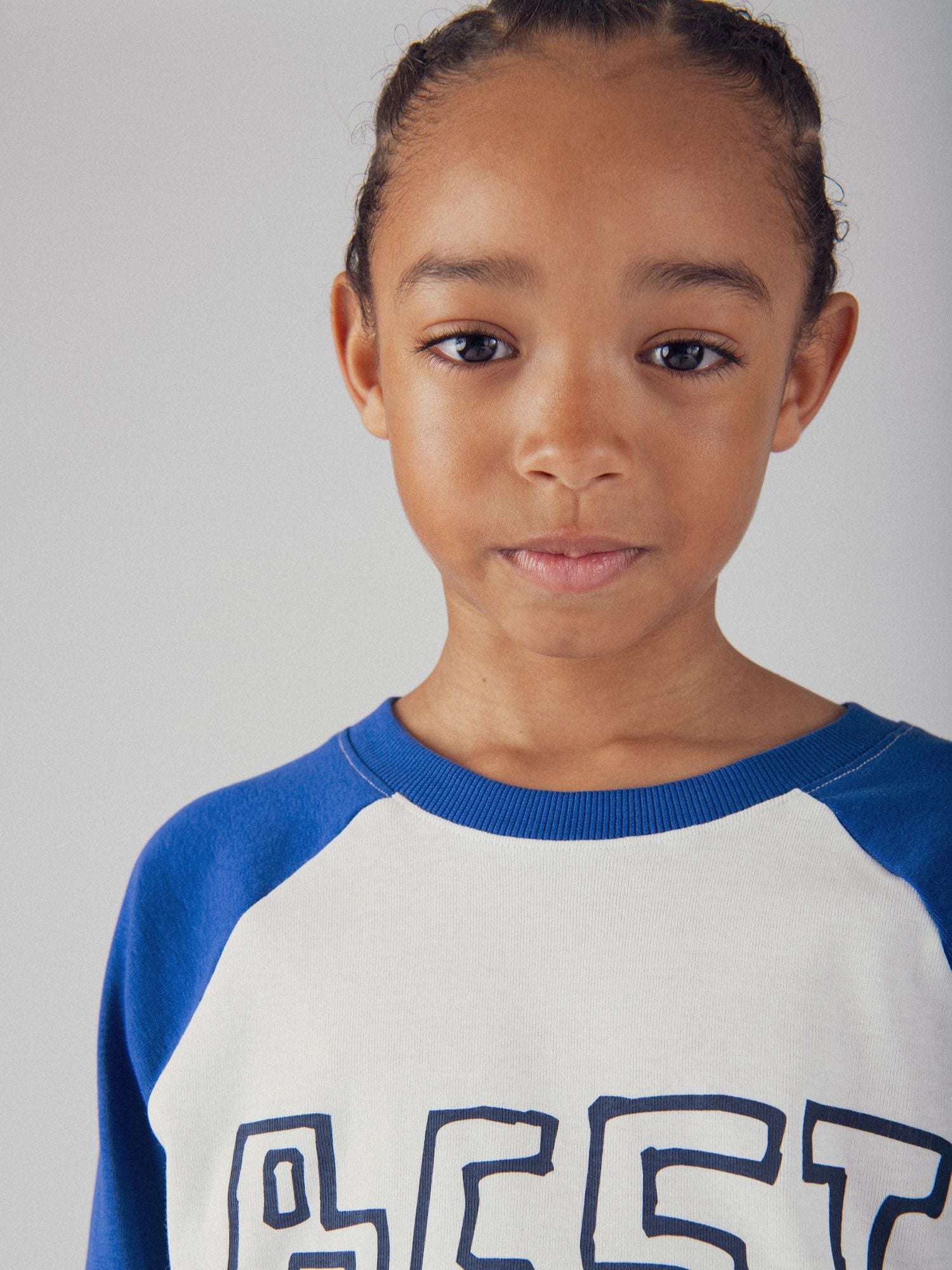 T-shirt manches longues bleu et blanc pour garçon