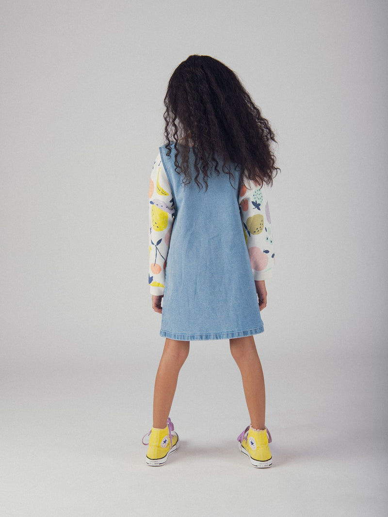 Vestido de Denim con Botones para Niñas