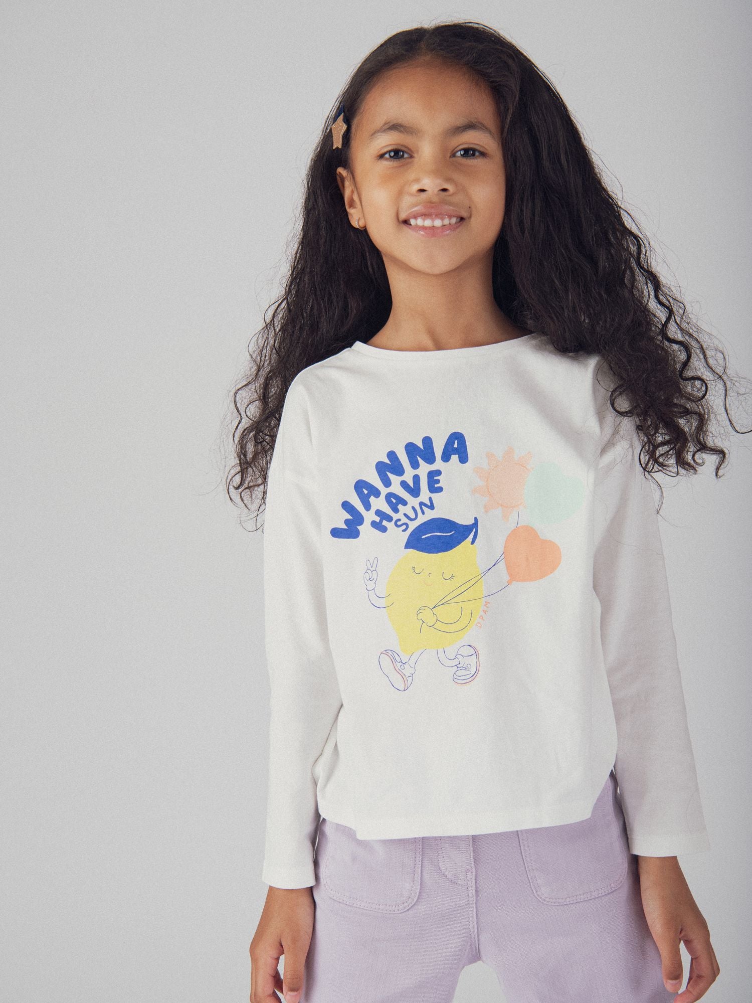 Camiseta de Mangas Largas Animación Limón para Chicas