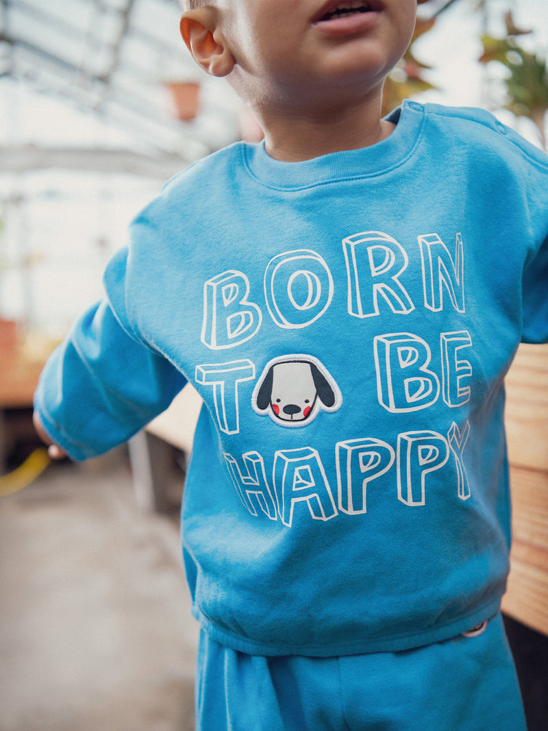 Conjunto motivo « NACIDO PARA SER FELIZ » para bebé niño