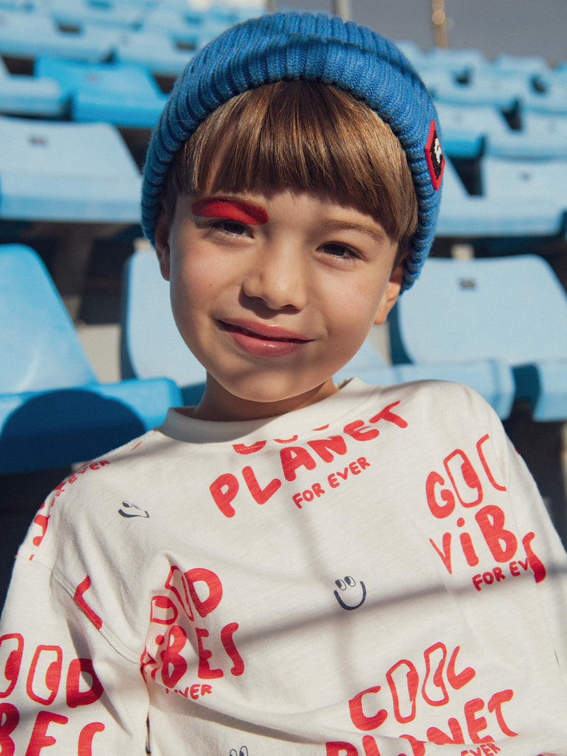 Camiseta Ecru de Manga Corta para Niños