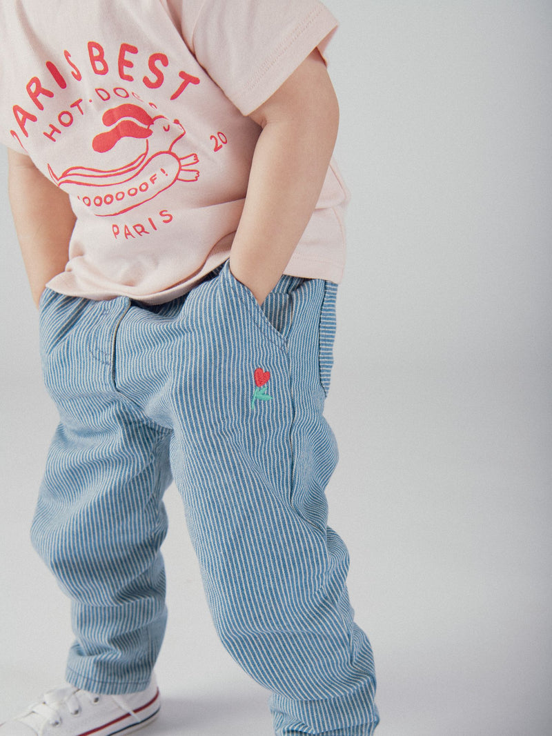 Camiseta rosa con motivo "Paris Hot-Dogs" para bebé niña