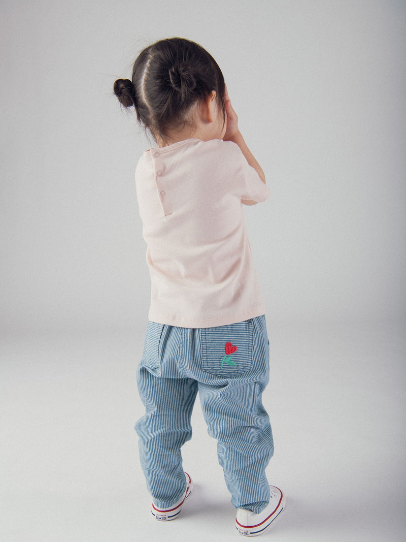 Camiseta rosa con motivo "Paris Hot-Dogs" para bebé niña