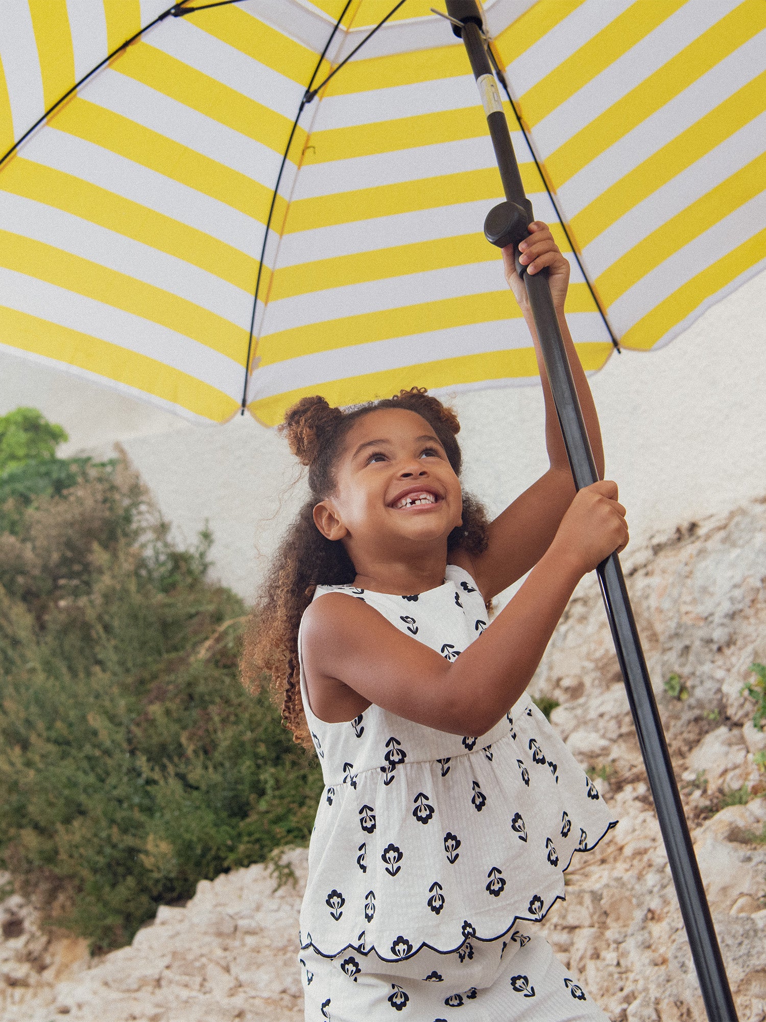 Blouse écrue à imprimé fleurs pour fille