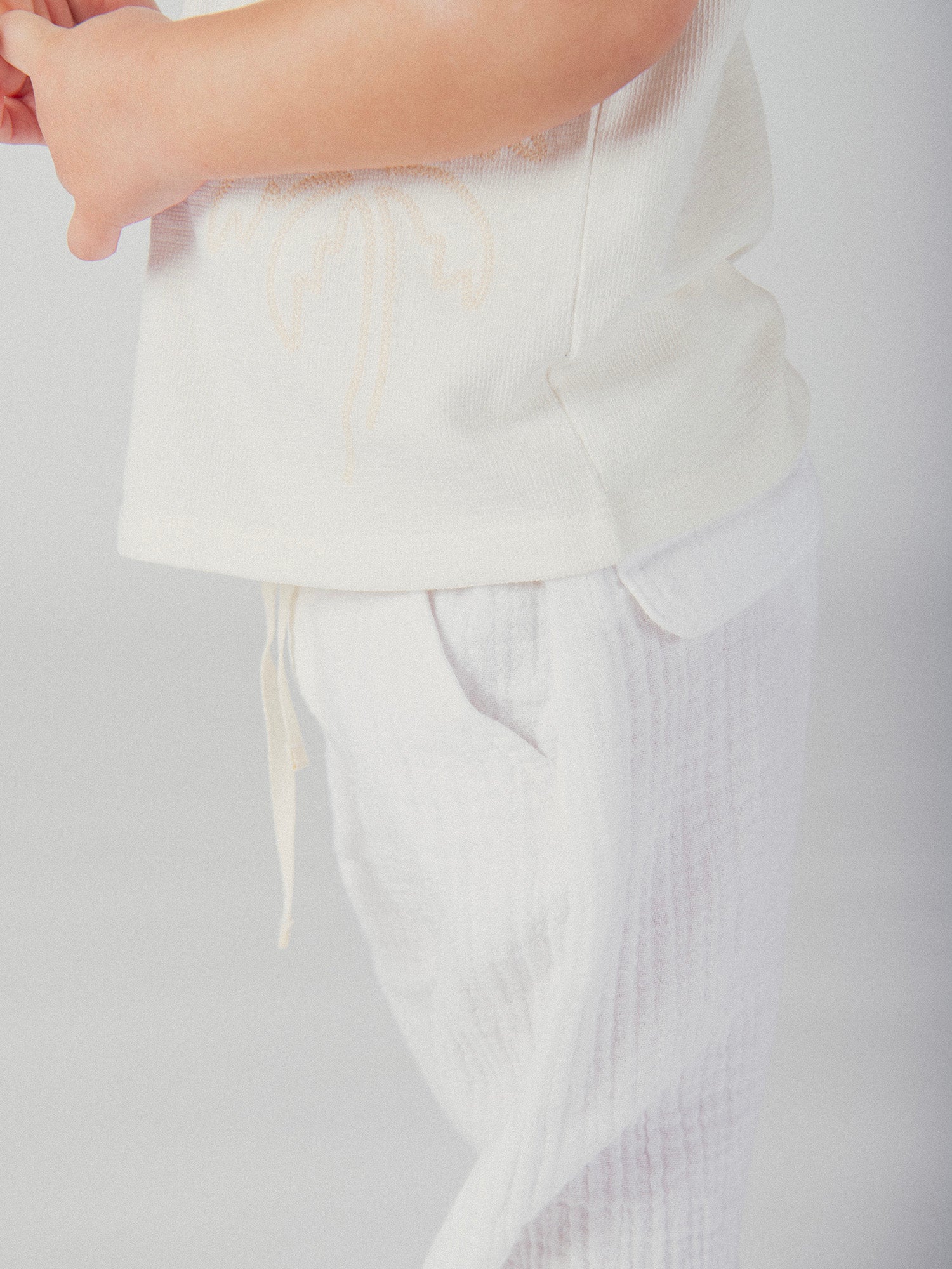 Pantalón Ecru con Bajos Ajustables para Bebés Niños