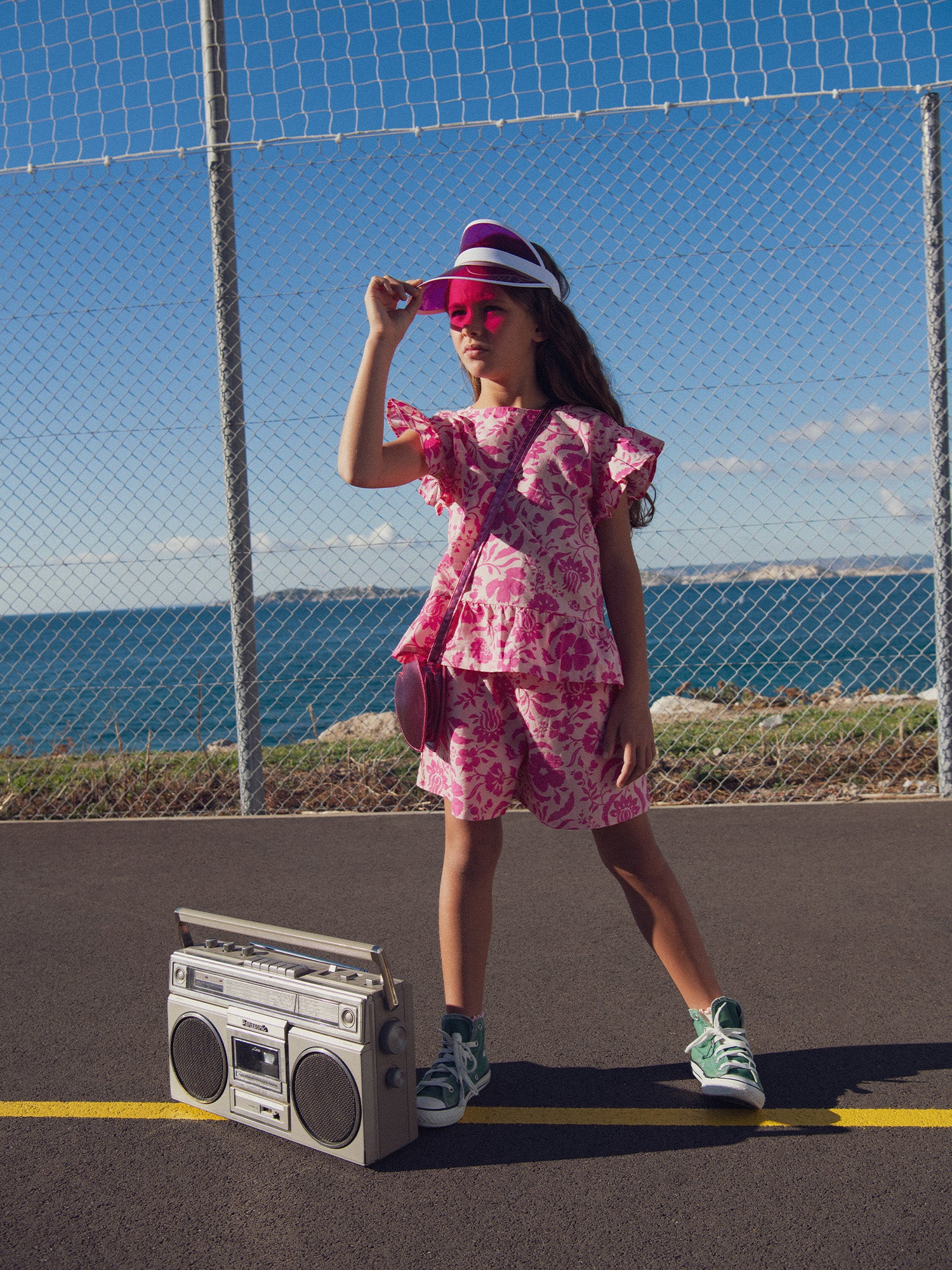 Pantalones Cortos Rosa con Estampado Floral para Niñas