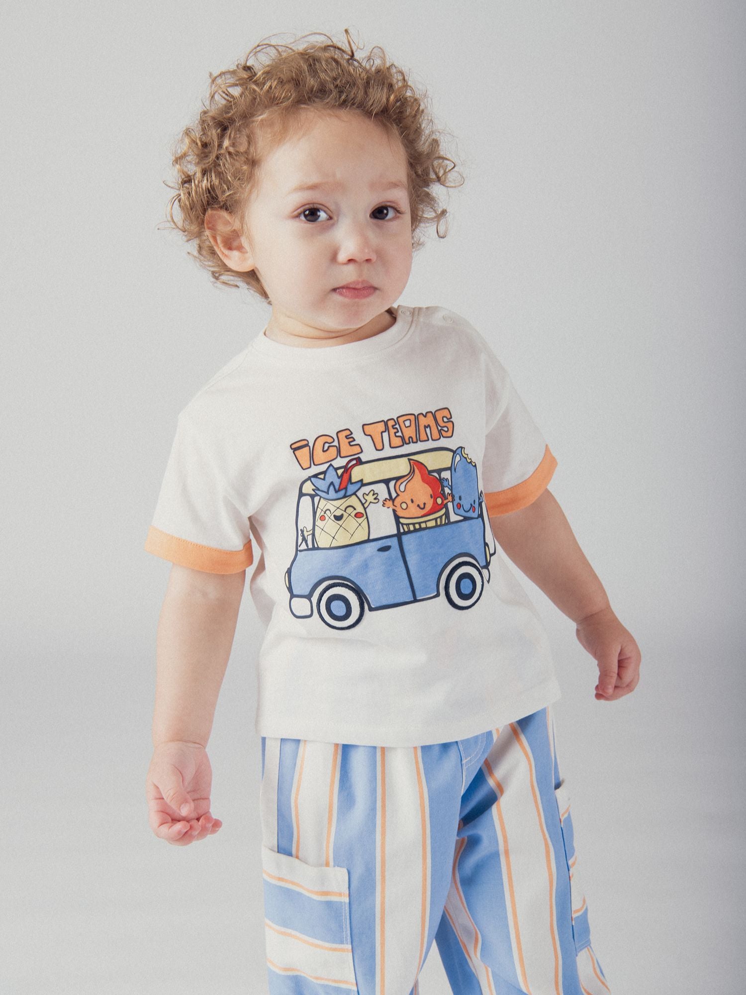 Camiseta ecru con diseño "Ice Teams" para bebé niño