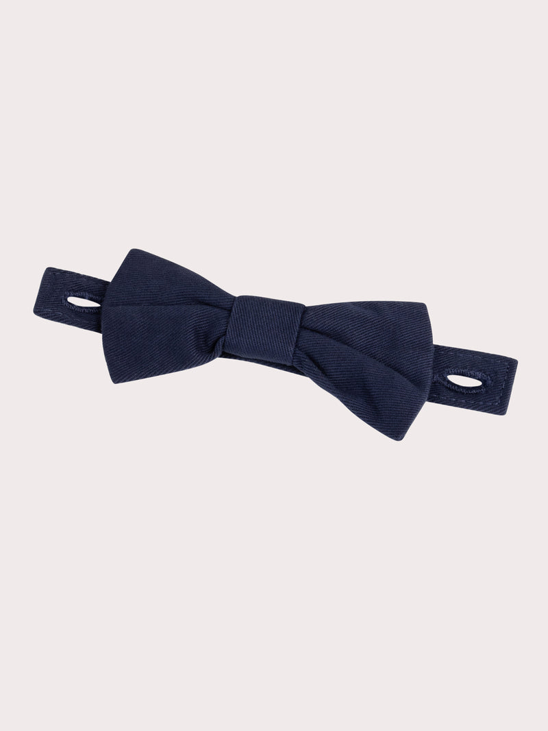 Chemise manches courtes bleue imprimée et nœud papillon