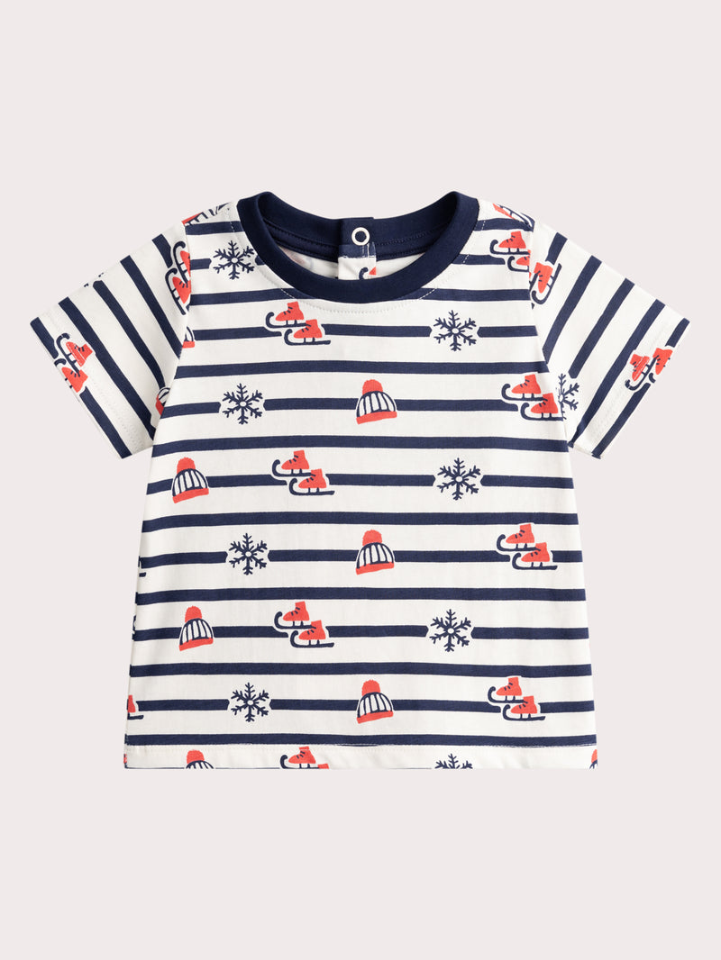Camiseta con imagen invernal para bebé niño
