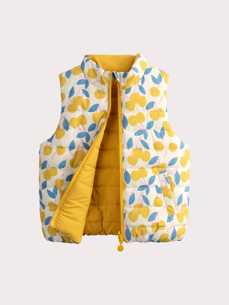 Chaqueta Sin Mangas Reversible Amarilla