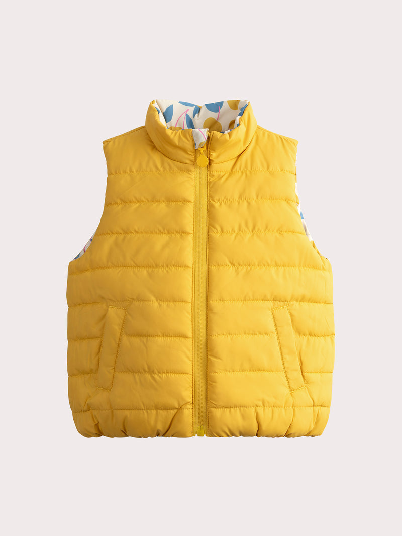 Chaqueta Sin Mangas Reversible Amarilla