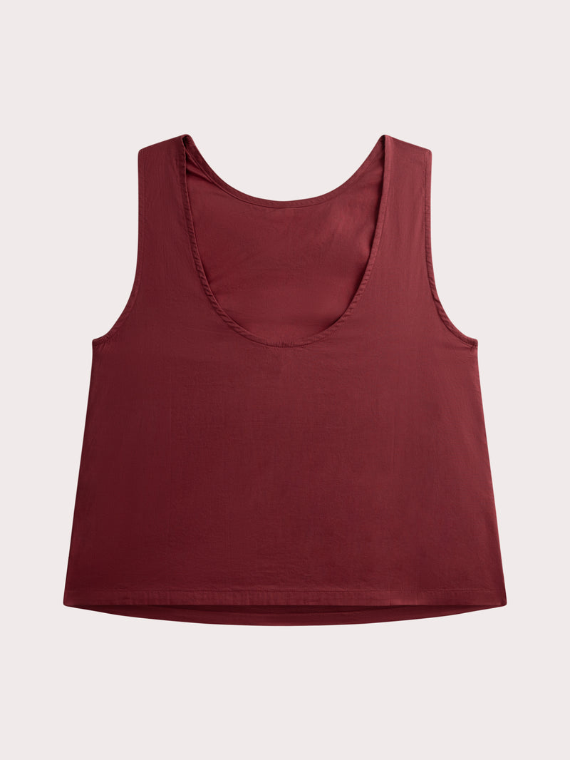 Top bordado en popelina para mujeres