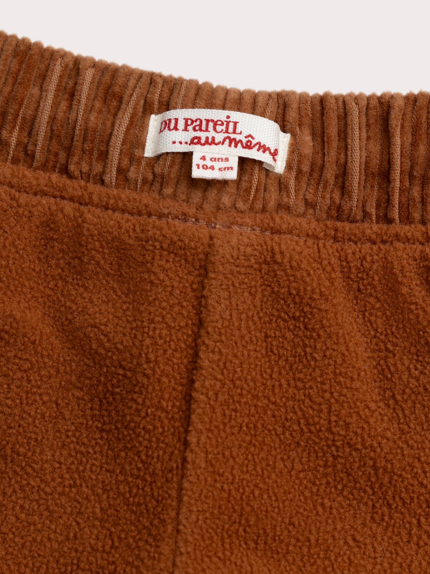Pantalones de terciopelo marrón forrados cálidos