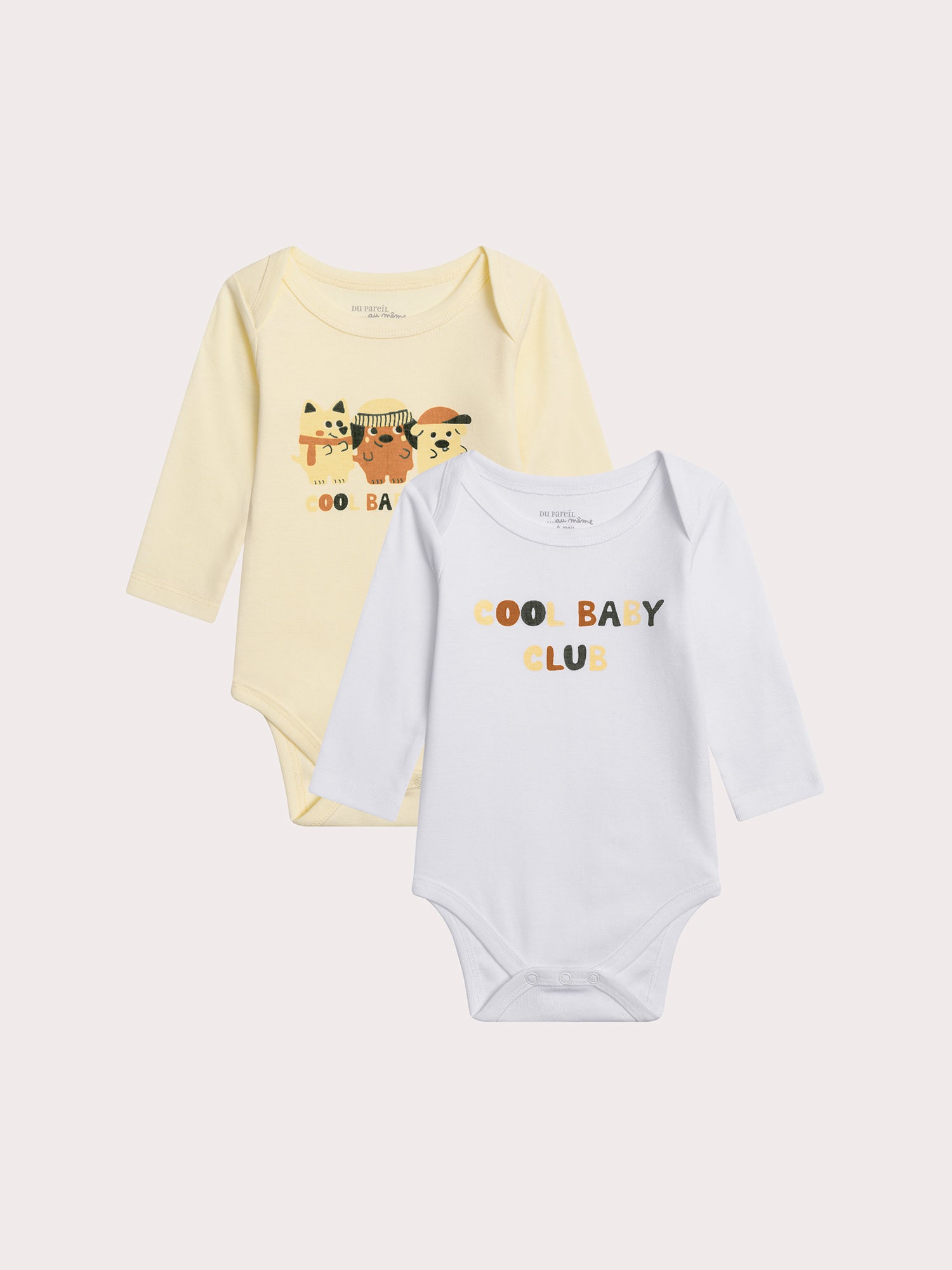 Set de dos bodys felices para bebé niño
