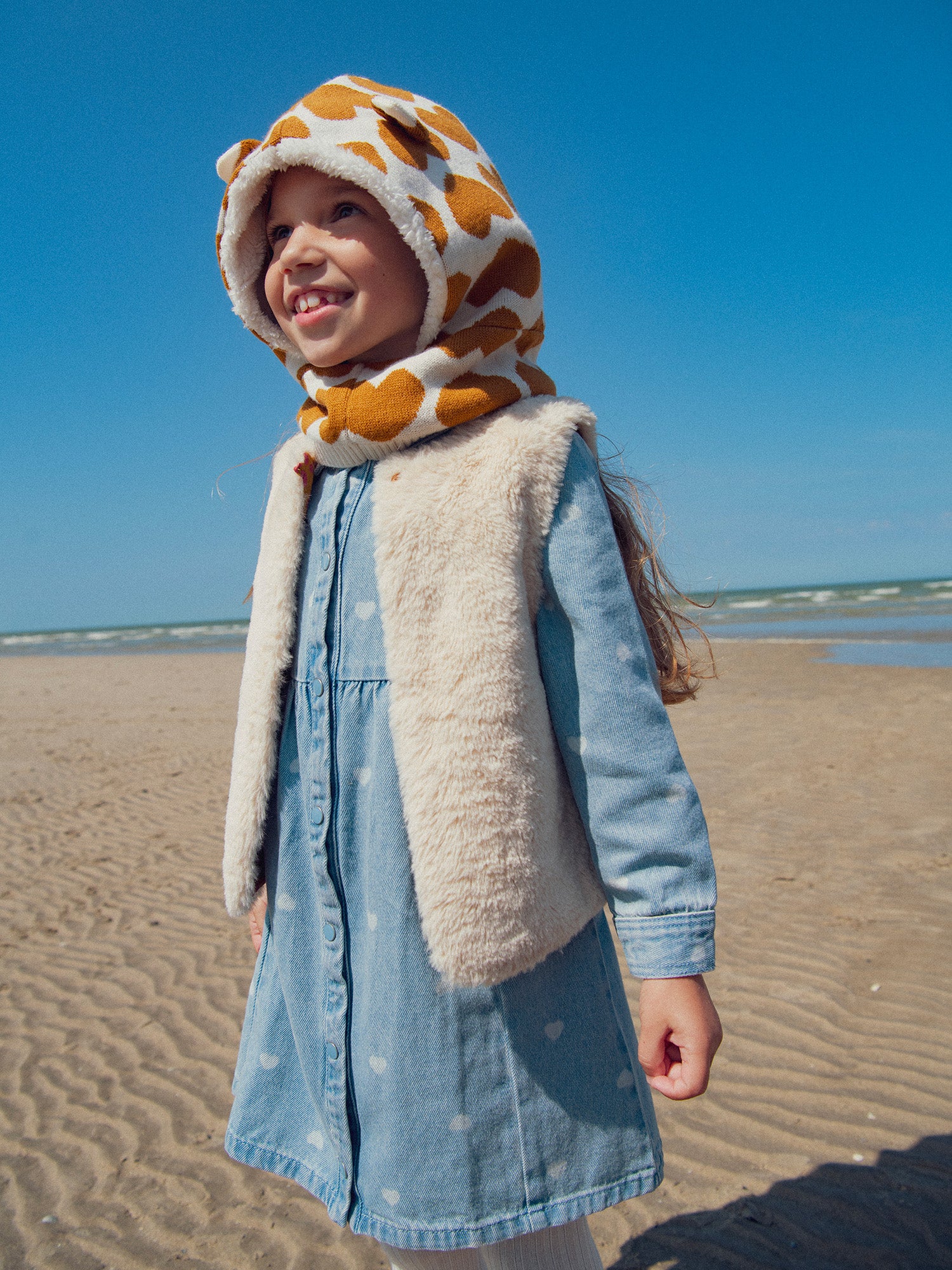 Cagoule con Imagen de Corazón para Niñas