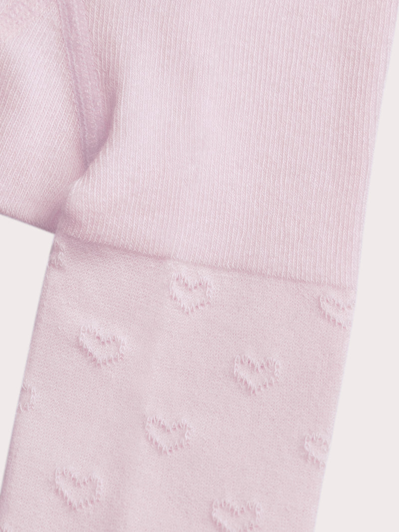 Collant rose à cœurs ajourés pour bébé fille