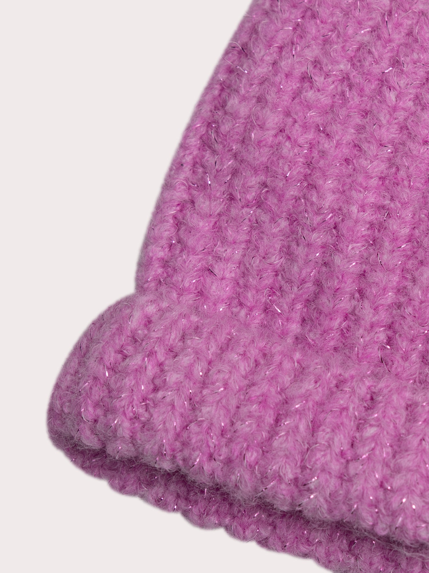 Gorro púrpura con brillos para bebé niña