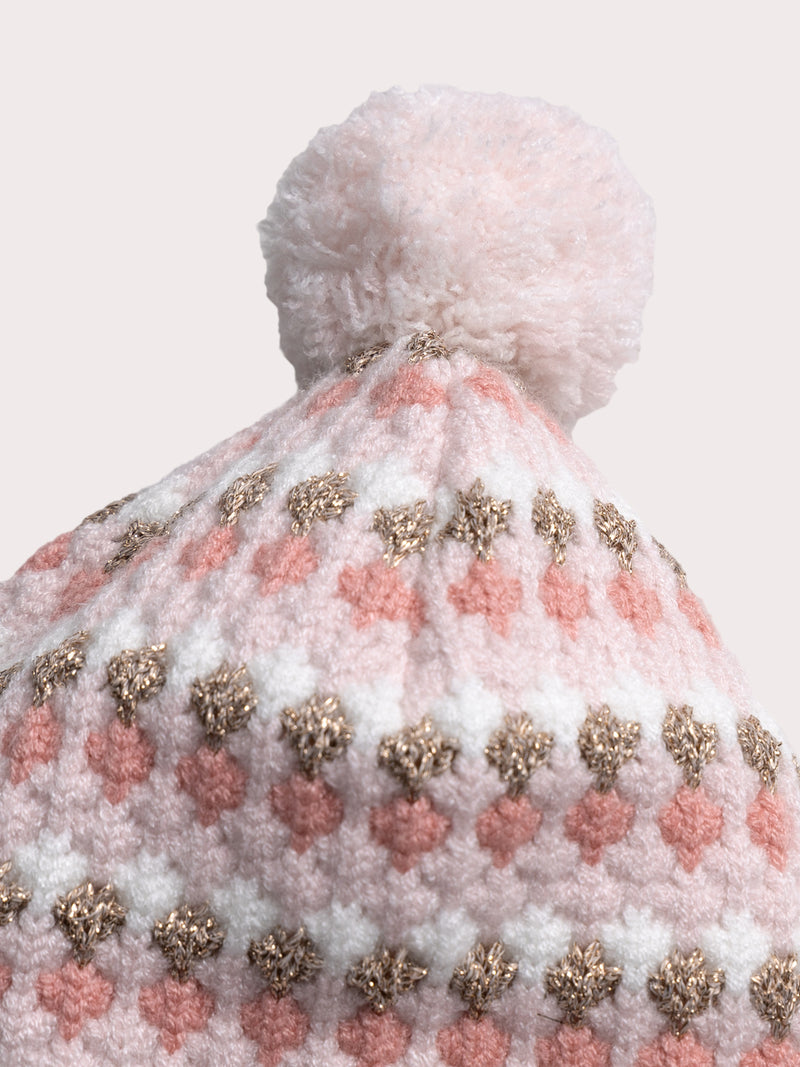 Gorro Rosa Impreso Fantasía para Bebé Niña