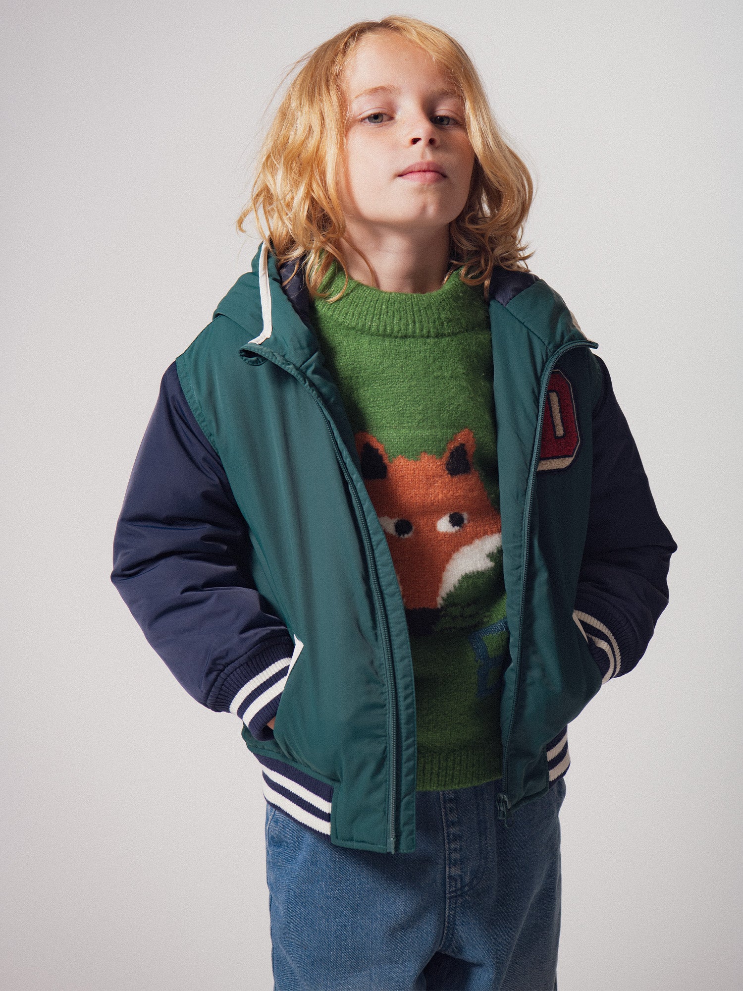 Teddy Repelente al Agua Colorblock con Letraje