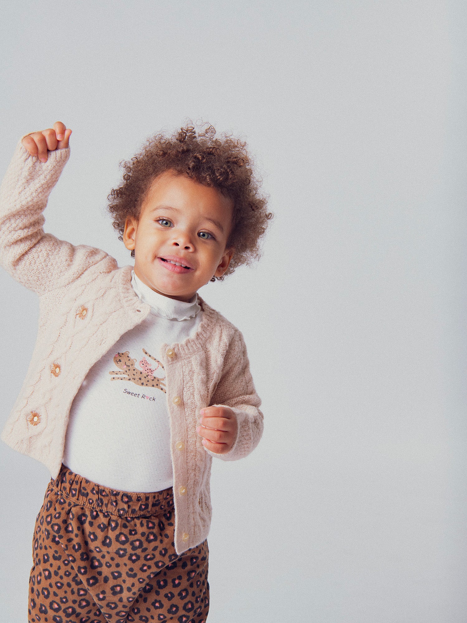 Cardigan chiné para bebé niña