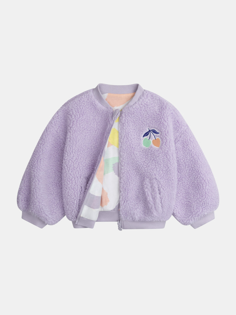 Chaqueta reversible violeta para niña