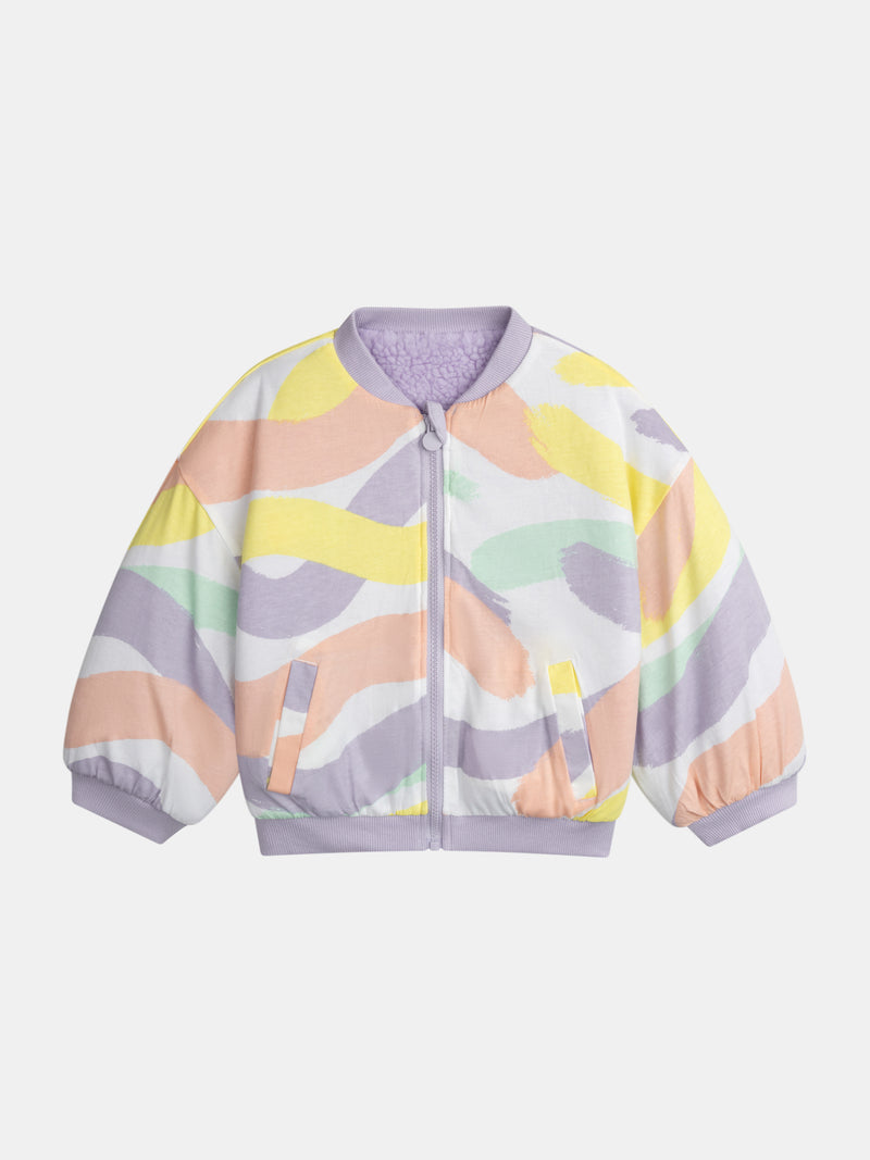 Chaqueta reversible violeta para niña
