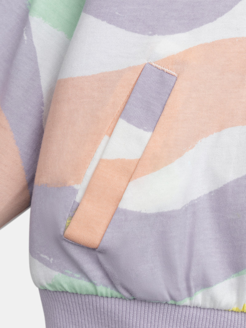 Chaqueta reversible violeta para niña