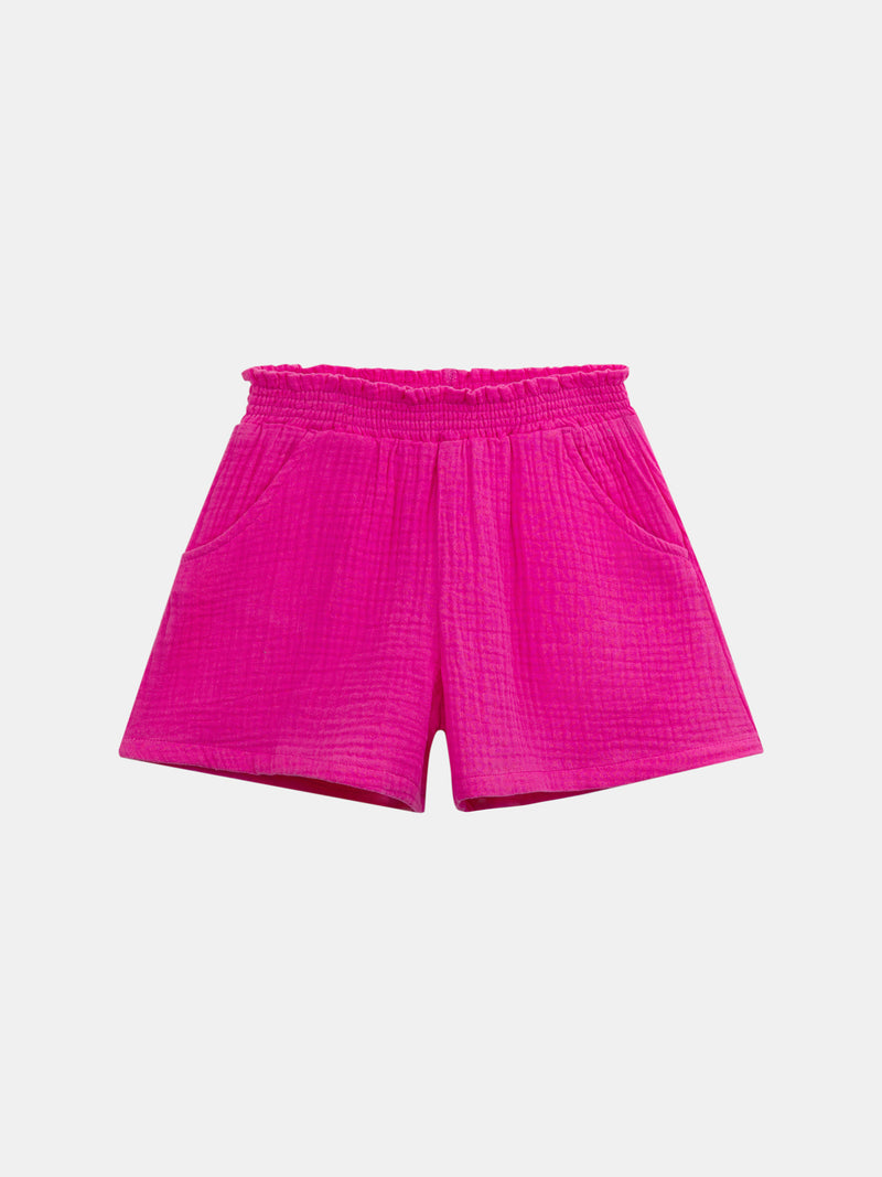 Short rosa con bolsillos para niña