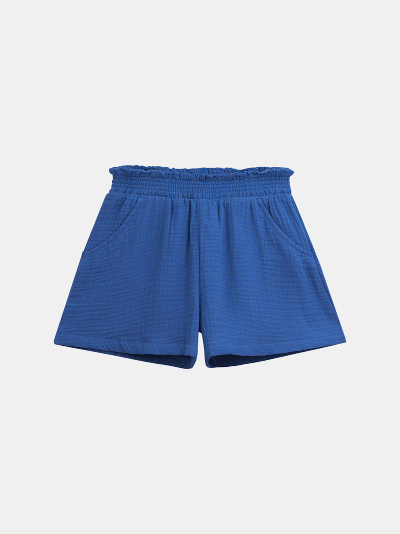 Pantalones cortos azul marino con bolsillos para chicas