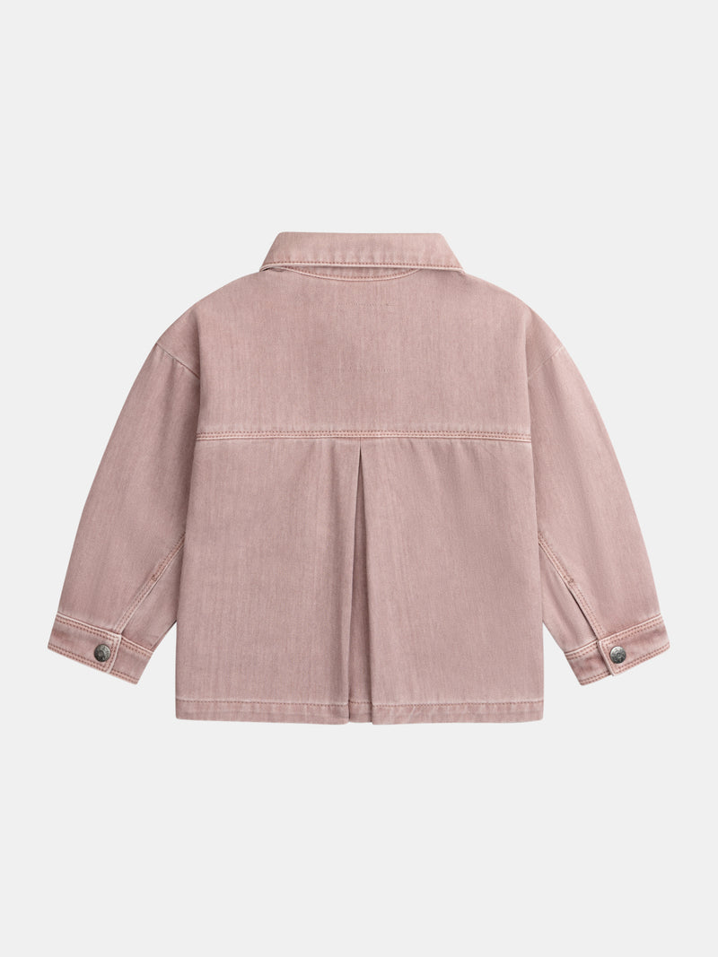 Chaqueta Rosa con Bordado de Corazón para Niñas