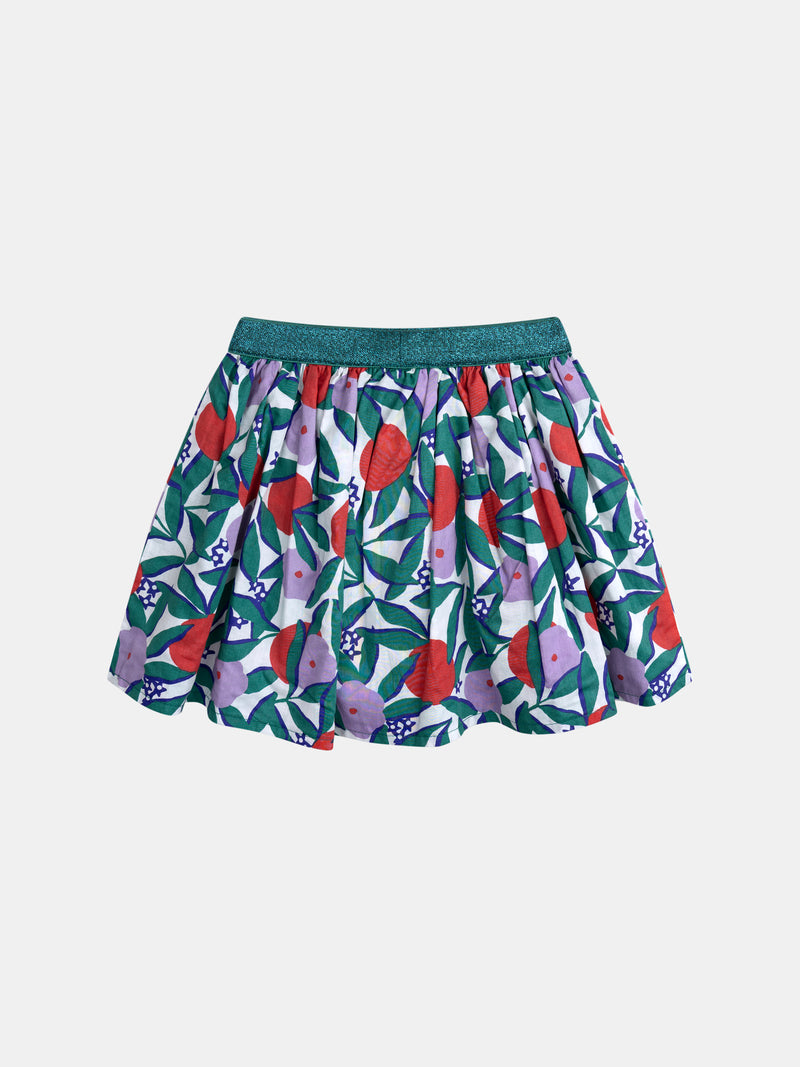 Falda reversible con estampado floral para niña
