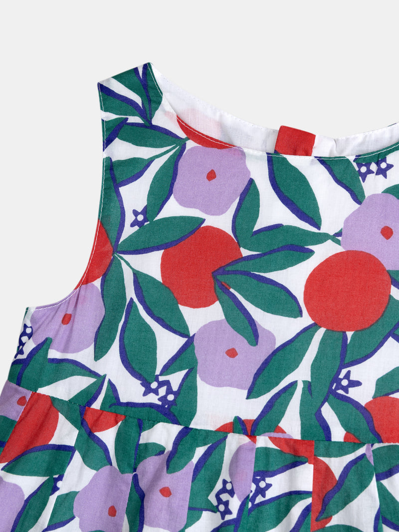 Vestido sin mangas con estampado floral para niñas