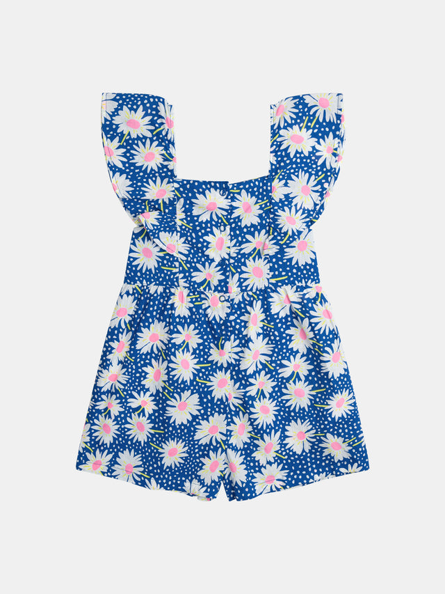 Mono azul con estampado de flores para niña