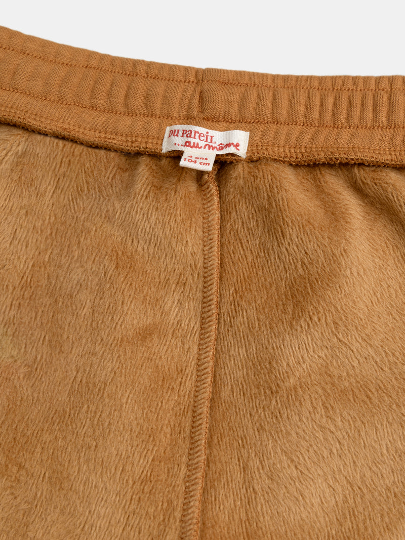 Pantalon en molleton marron  doublé chaud pour garçon
