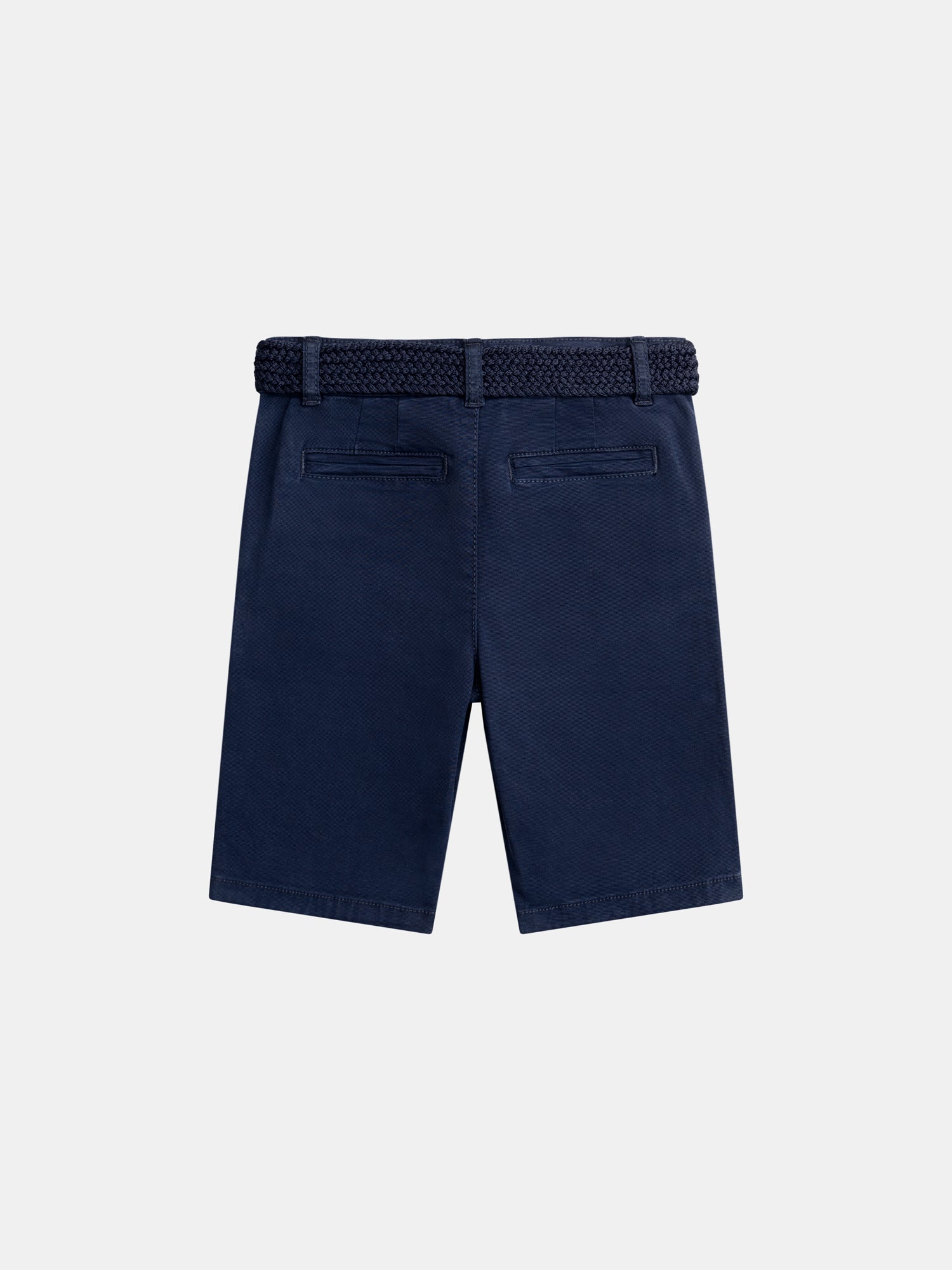 Bermuda azul marino con cinturón para niños