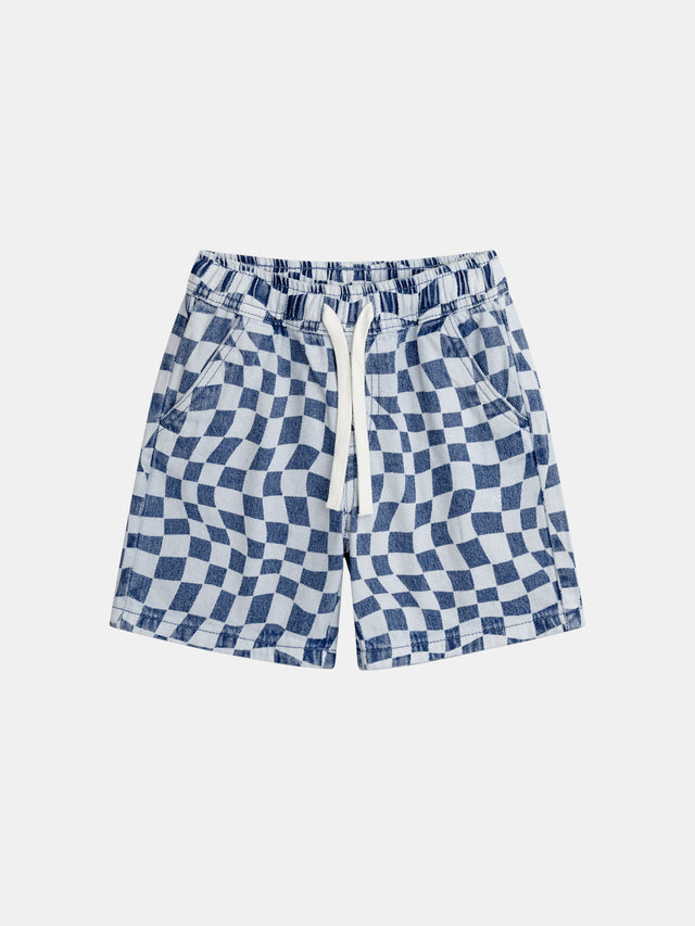 Bermuda de denim azul con bolsillos para niño