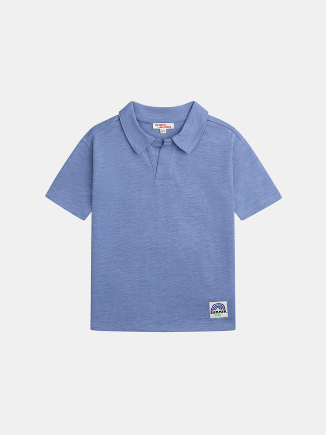 Camiseta azul con animación en la espalda para niños