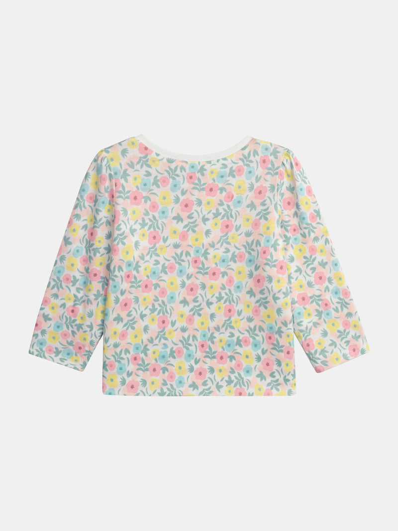 Camiseta reversible con motivo de flores pastel para bebé niña