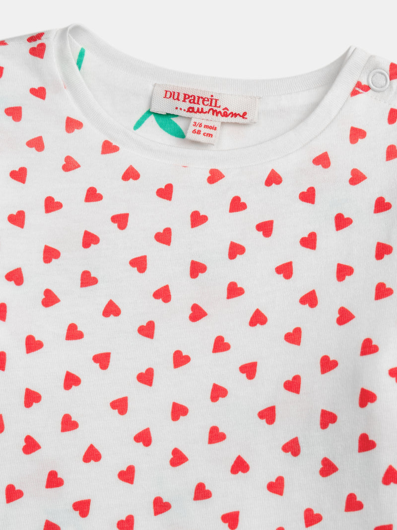Camiseta reversible con motivo corazón para niña