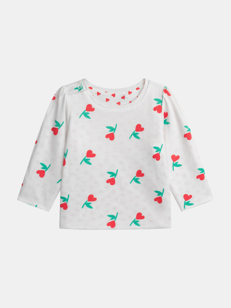 Camiseta reversible con motivo corazón para niña