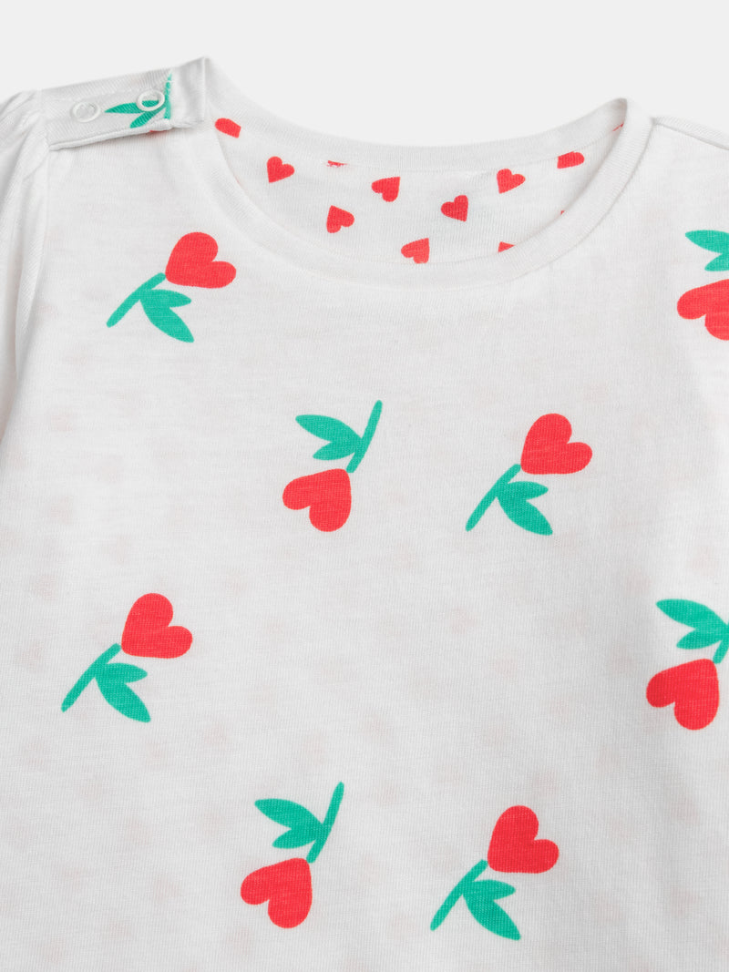 Camiseta reversible con motivo corazón para niña