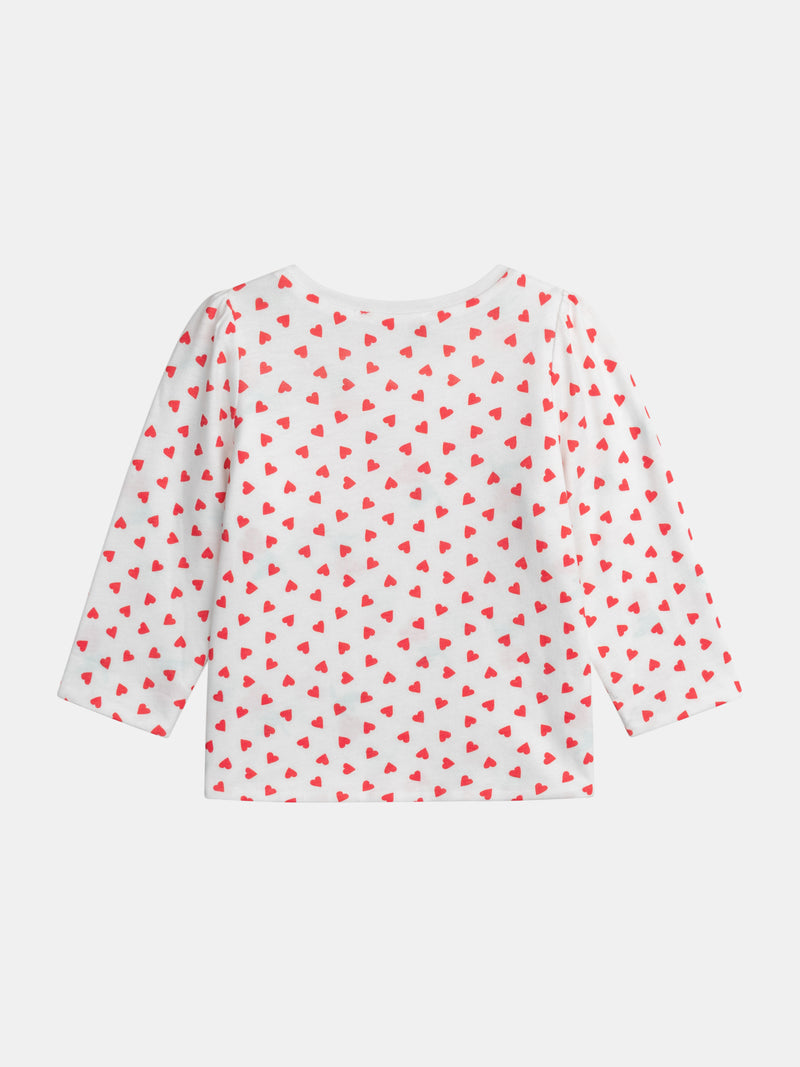 Camiseta reversible con motivo corazón para niña