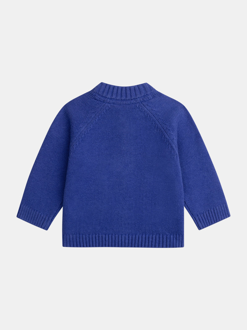 Chaleco de Punto Azul de Tigre para Bebé Niño
