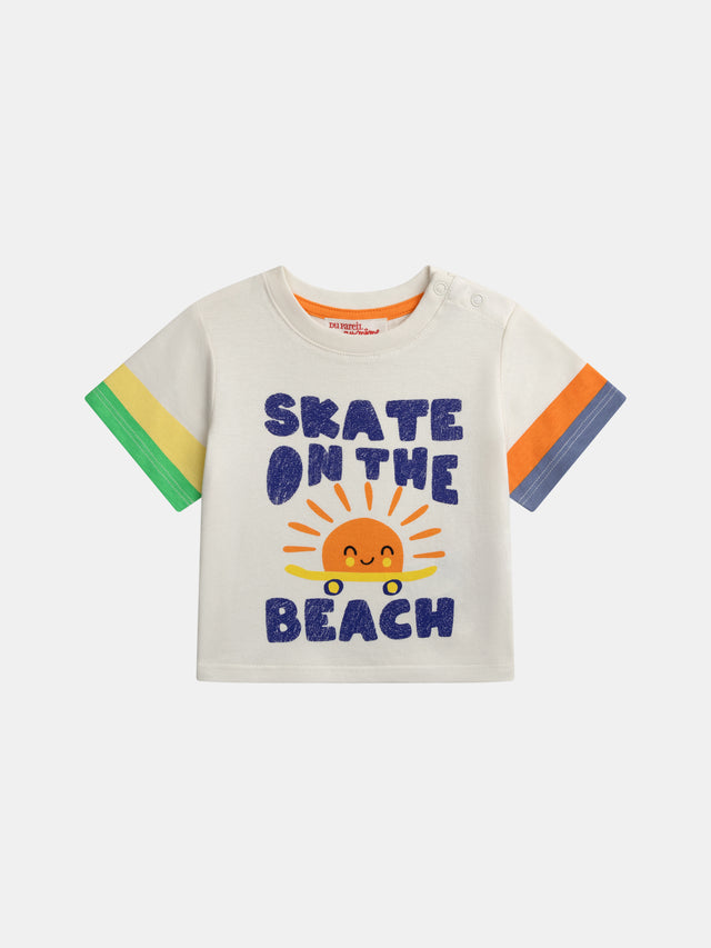 Camiseta de Manga Corta "Skate on the Beach" para Bebés Niños