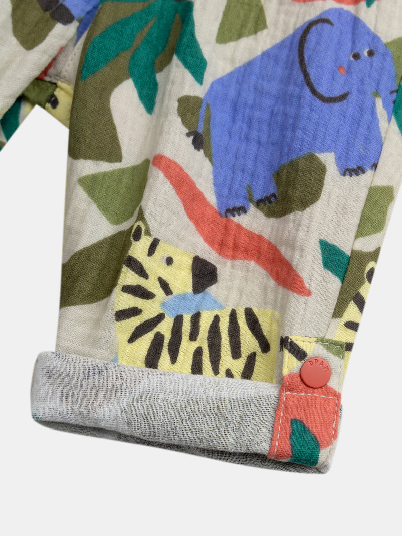 Pantalones con estampado de jungla para bebés niños
