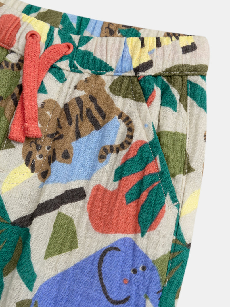 Pantalones con estampado de jungla para bebés niños