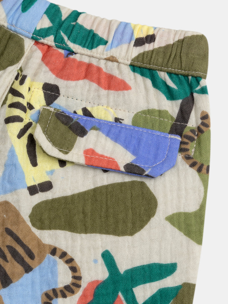 Pantalones con estampado de jungla para bebés niños