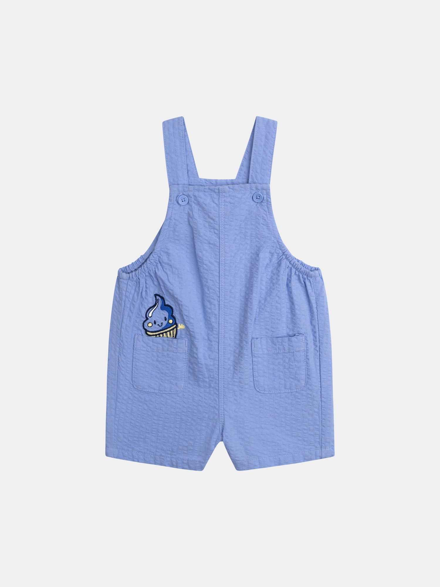Pantalones cortos de bib azul para bebé niño